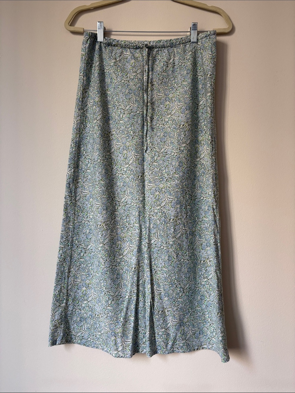 Marine Layer Blue and Green Paisley-Print Maxi Skirt